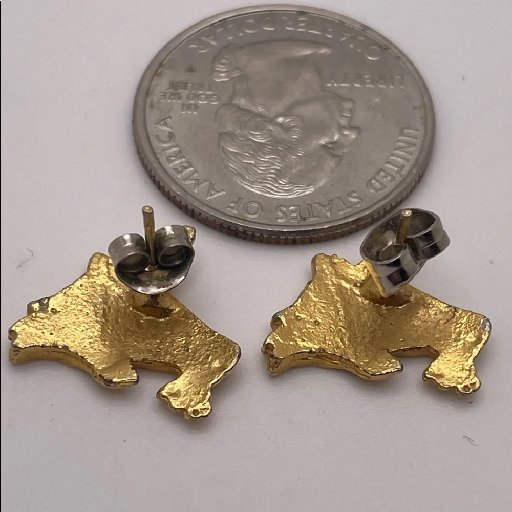Gold and Pink Unicorn Earrings